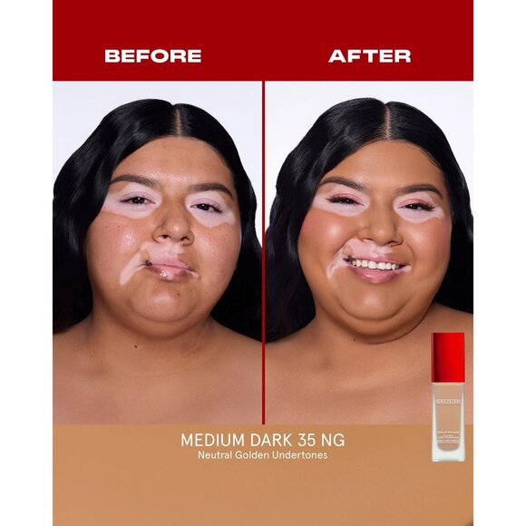 ONE/SIZE Patrick Starrr Turn up the Base Waterproof Foundation Medium Dark 35NEW - Picture 5 of 9